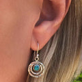 Pendientes Boho Saturno: turquesa y oro