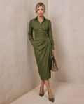 Nocturne · Vestido largo en verde oliva