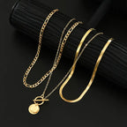 Savira | Collar en Capas Monedas Texturizadas Dorado