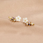 Pendientes Crystal White Blossom