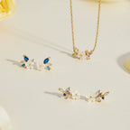 Pendientes Crystal White Blossom
