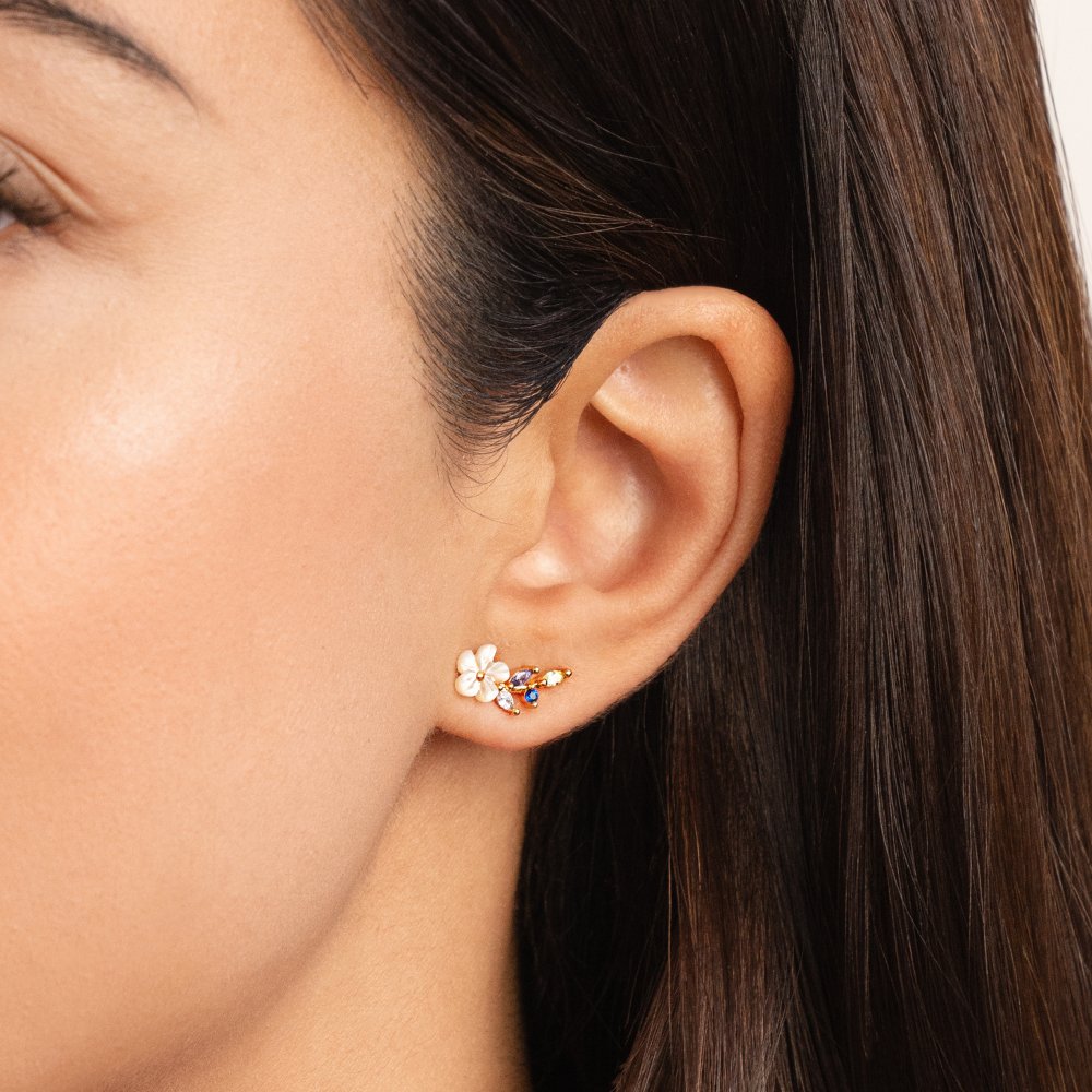 Pendientes Crystal White Blossom