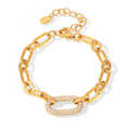 Conjunto Joyería Cadena Gruesa Pavé | Dorado