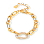 Conjunto Joyería Cadena Gruesa Pavé | Dorado
