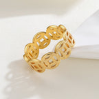 Ella | Anillo Patrón Clásico Dorado
