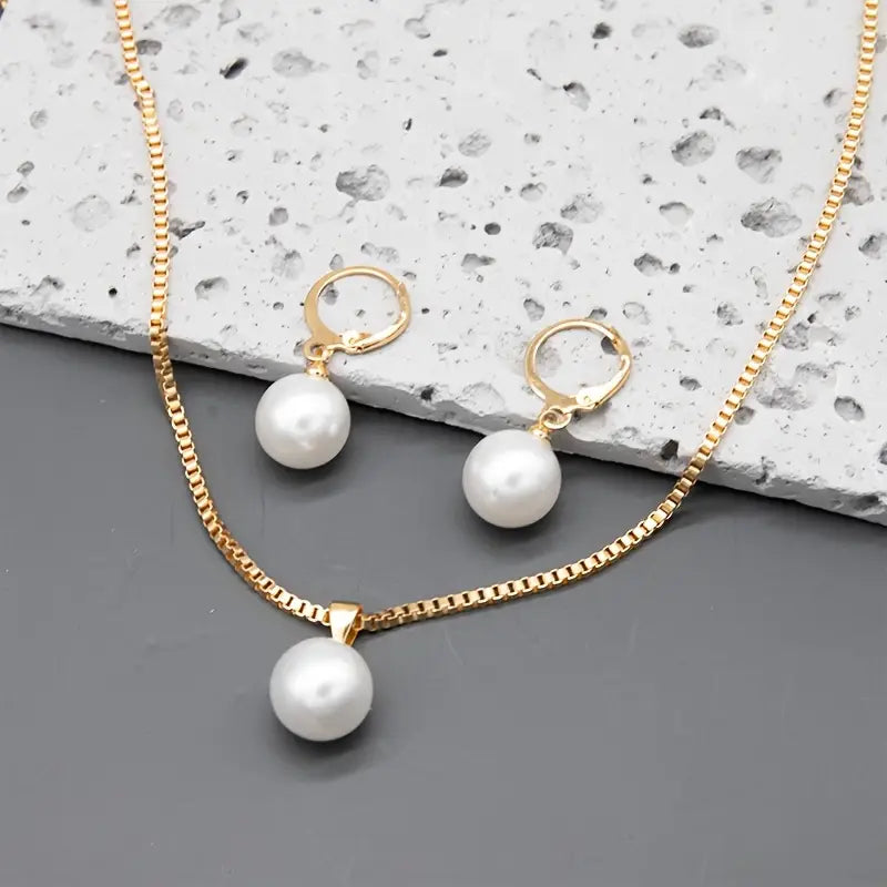 Golden Grace | Conjunto Joyería Perlas Dorado