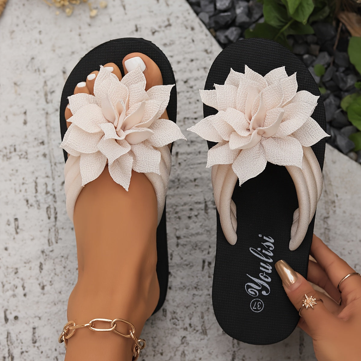 Luz de Seda | Sandalias Flor Elegante Livia