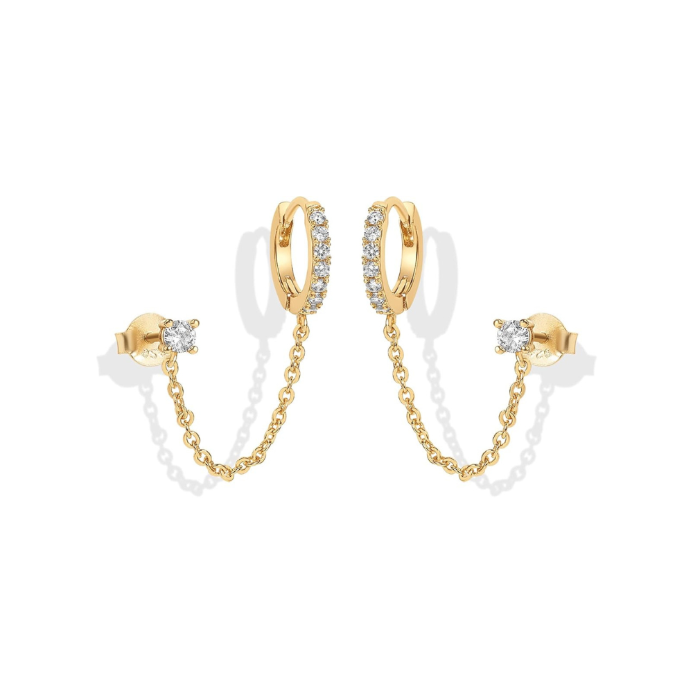Adella | Pendientes Cadena Dorados