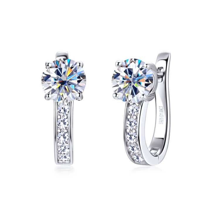 Pendientes Huggie Canal Moissanita | Dorados