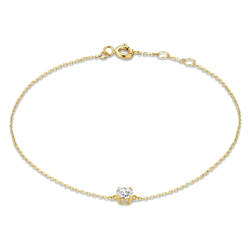 Cléa | Pulsera Piedra Moissanita Dorada