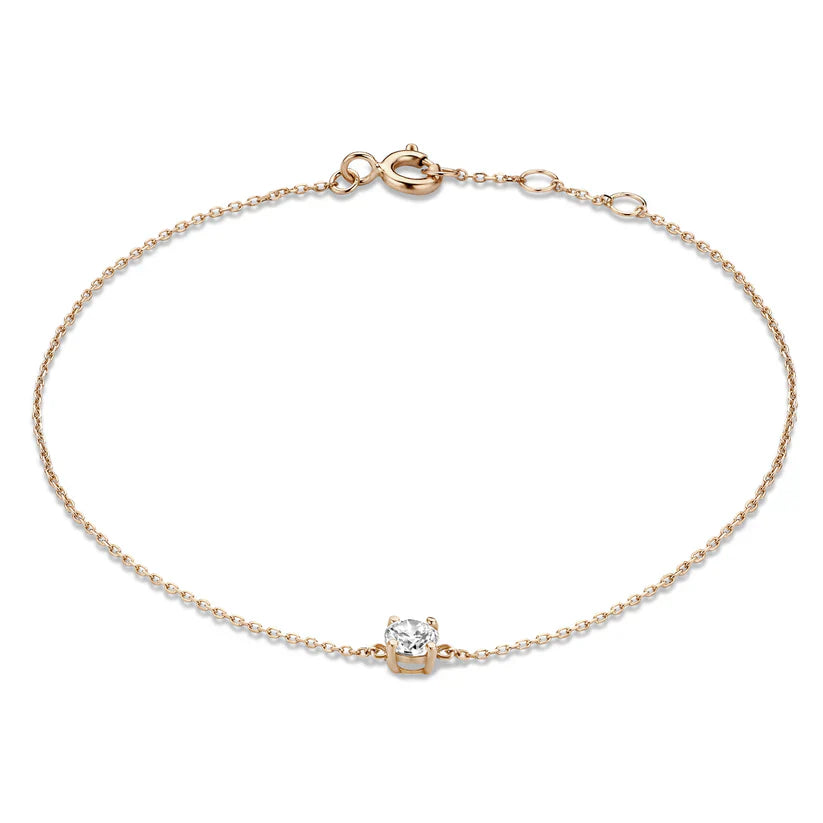 Cléa | Pulsera Piedra Moissanita Dorada