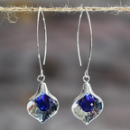 Pendientes de piedra azul en color plata