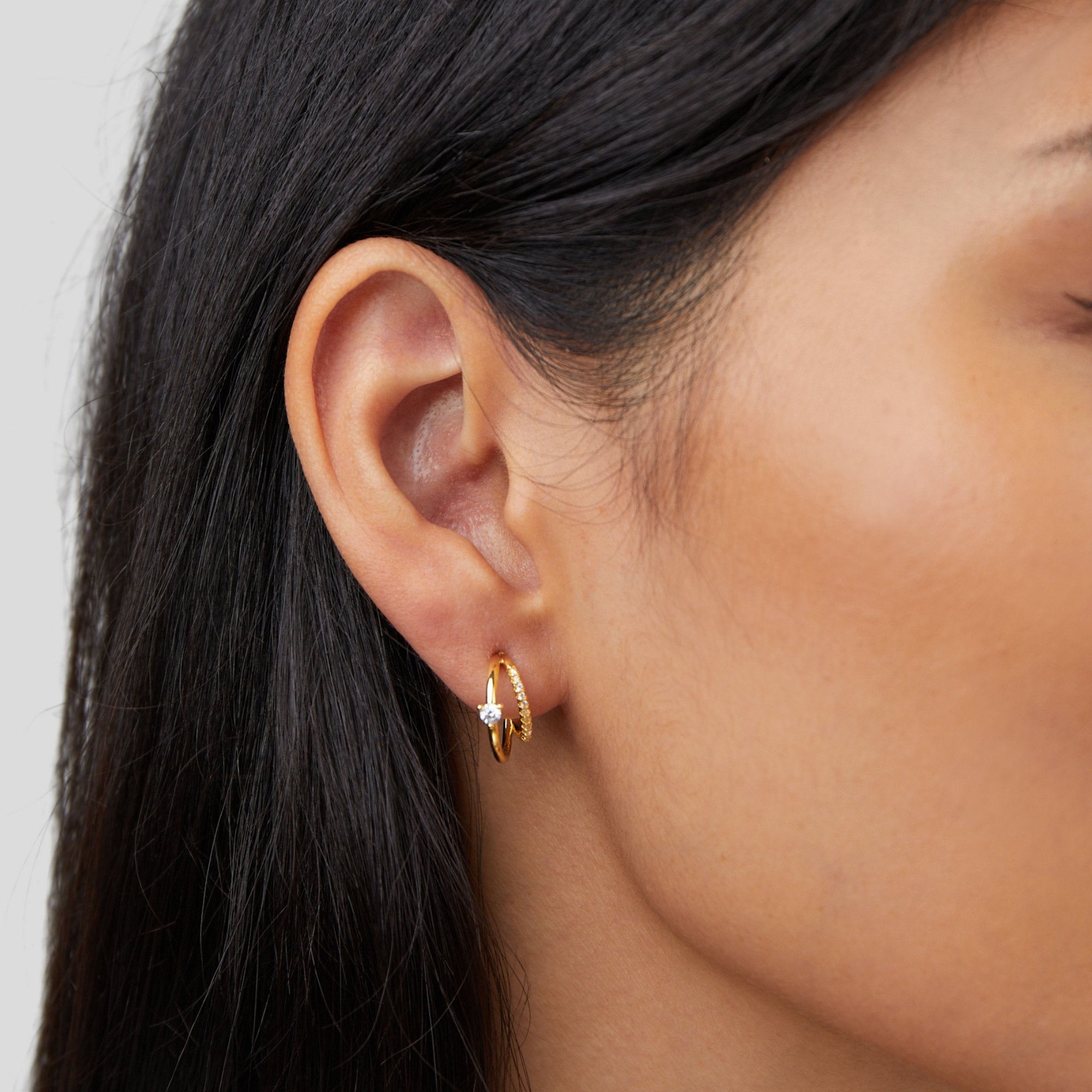 Pendientes Artie de cristal y oro