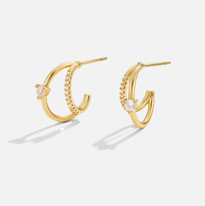 Pendientes Artie de cristal y oro