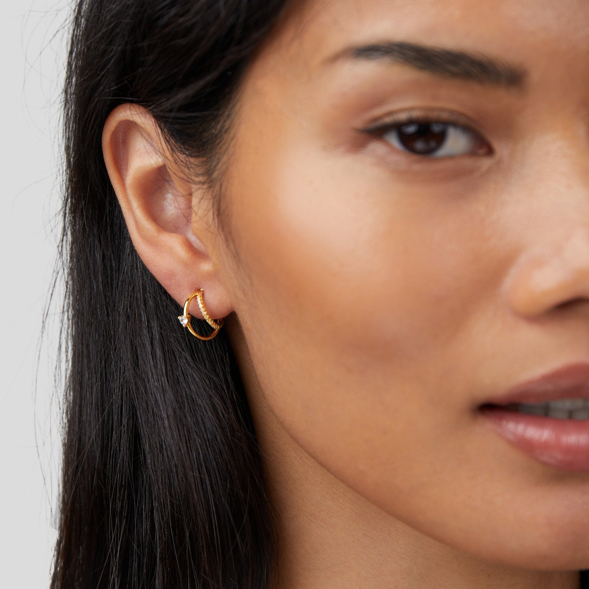 Pendientes Artie de cristal y oro