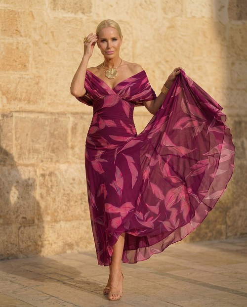 Celeste | Vestido elegante de hojas