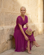 Fiona | Vestido Fucsia Elegante