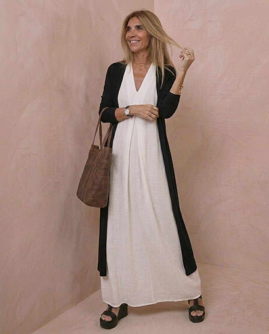 Solenne · Vestido fluido de inspiración desértica