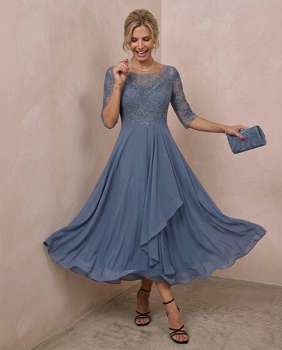 Dentelle · Vestido midi de encaje refinado