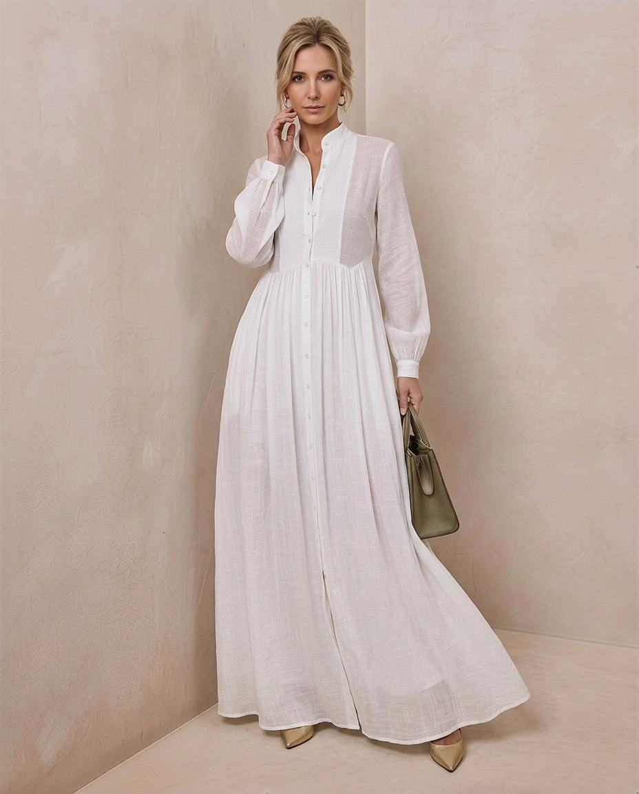Épure · Vestido largo minimalista de cuello alto
