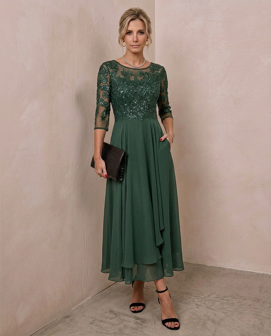 Dentelle · Vestido midi de encaje refinado