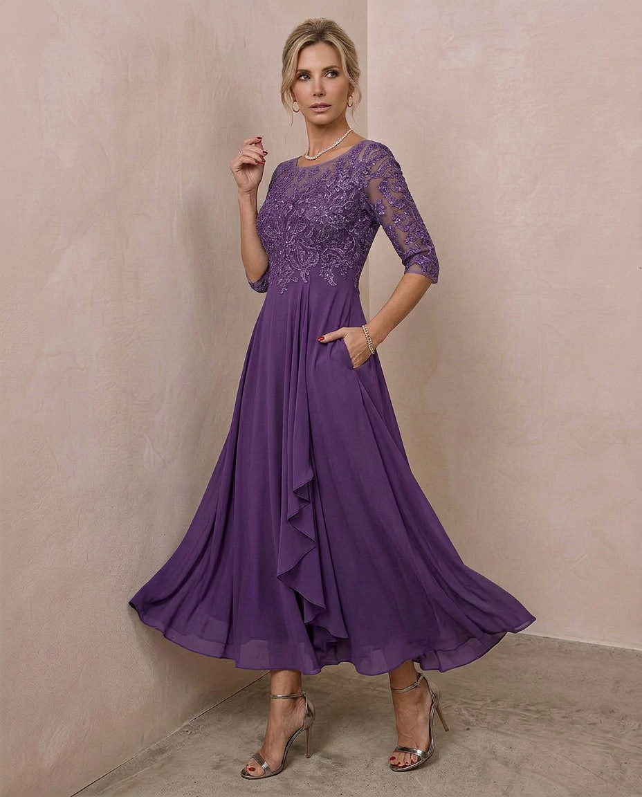 Dentelle · Vestido midi de encaje refinado