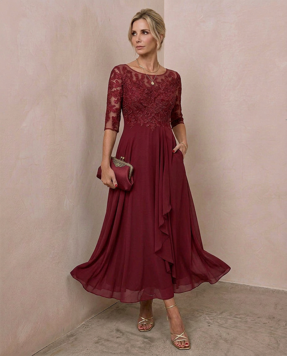 Dentelle · Vestido midi de encaje refinado