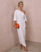 Étoile · Vestido largo de un solo hombro en blanco