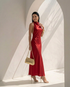 Seraphine · Vestido maxi asimétrico