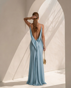 Aurelia · Vestido maxi drapeado
