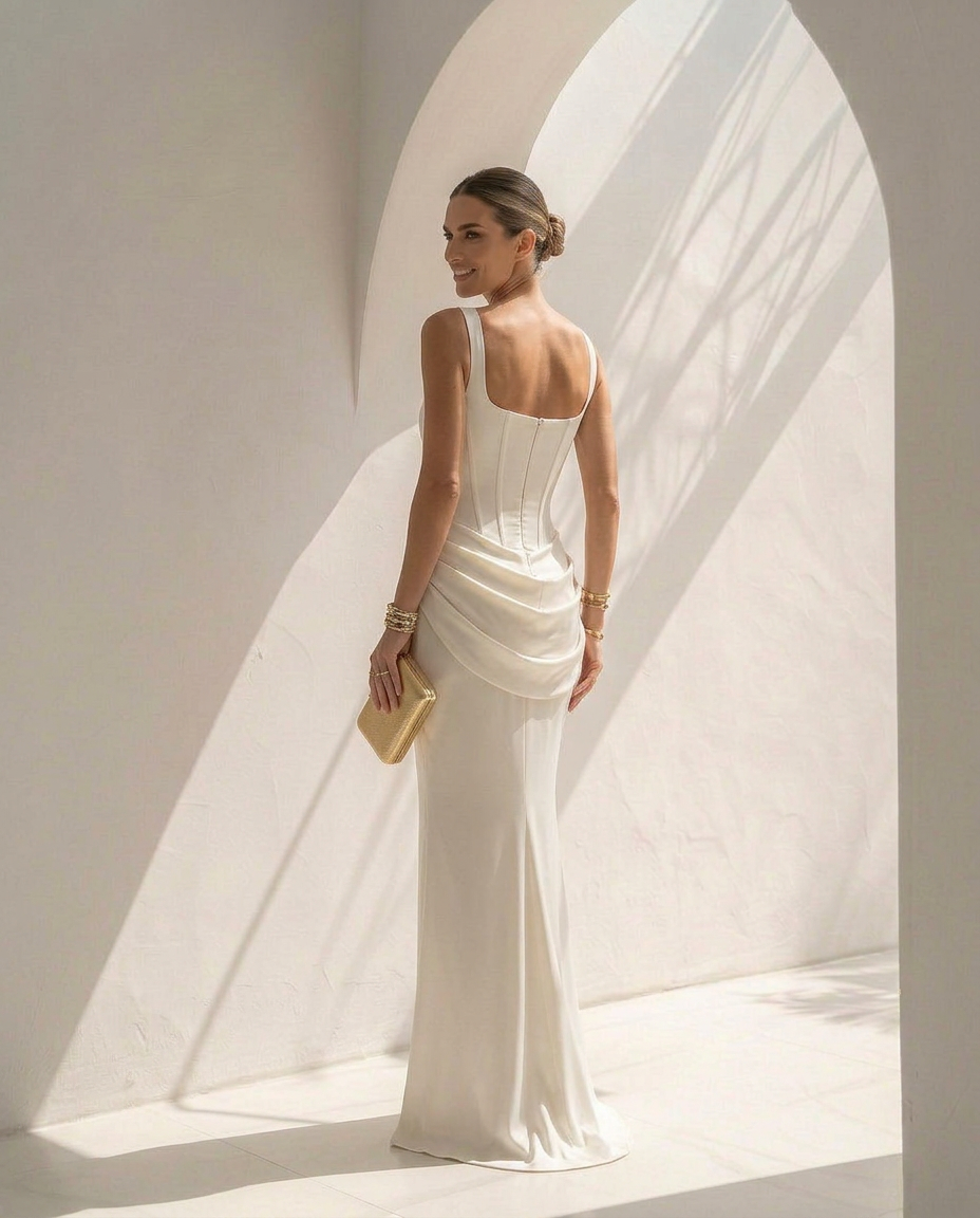 Selene · Vestido largo satinado