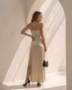 Althéa · Vestido maxi de caída satinada