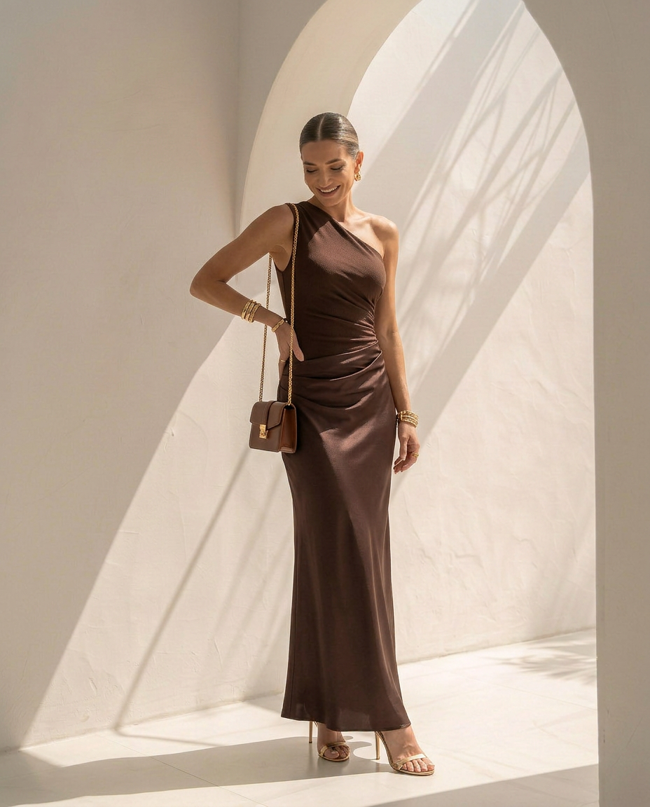 Élodie · Vestido largo de silueta refinada