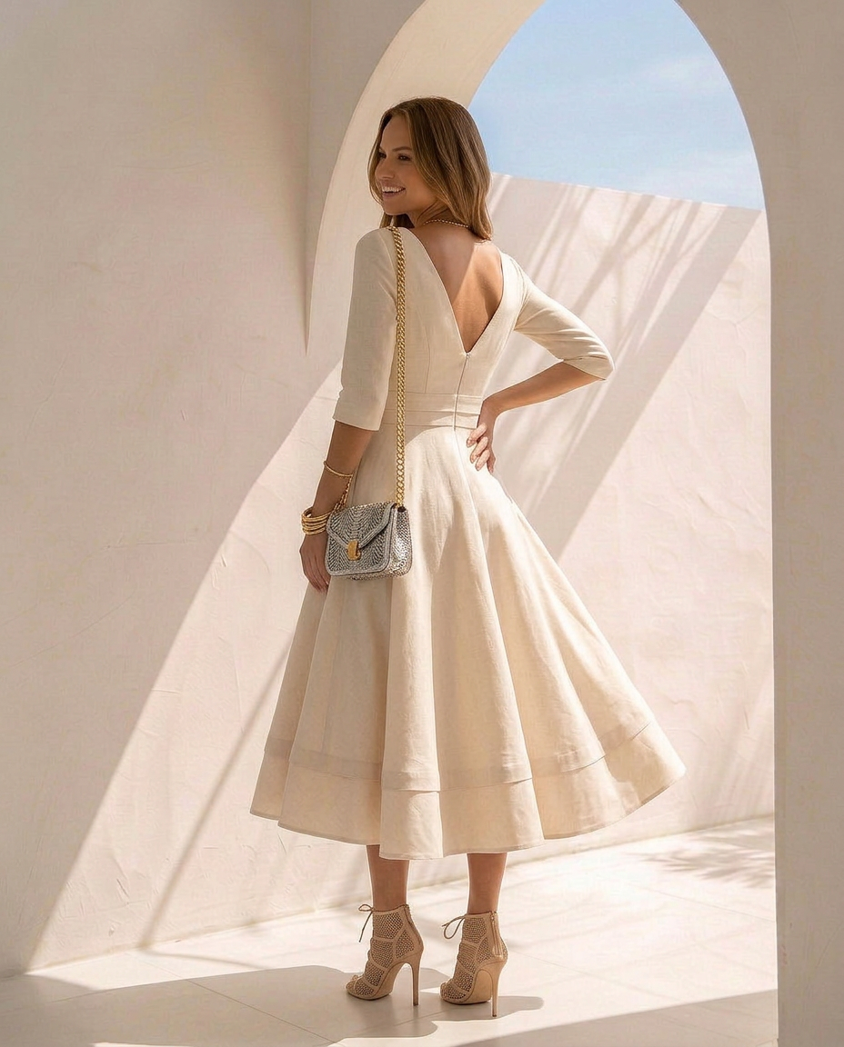 Céleste · Vestido midi de silueta fluida