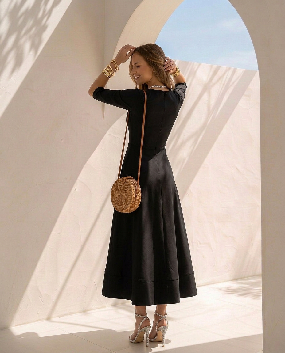 Céleste · Vestido midi de silueta fluida