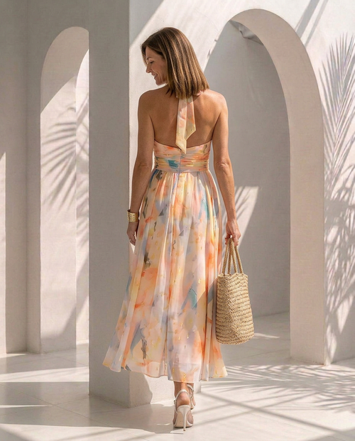 Azélia · Vestido halter de espalda abierta