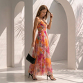 Rosélia · Vestido largo floral de gasa