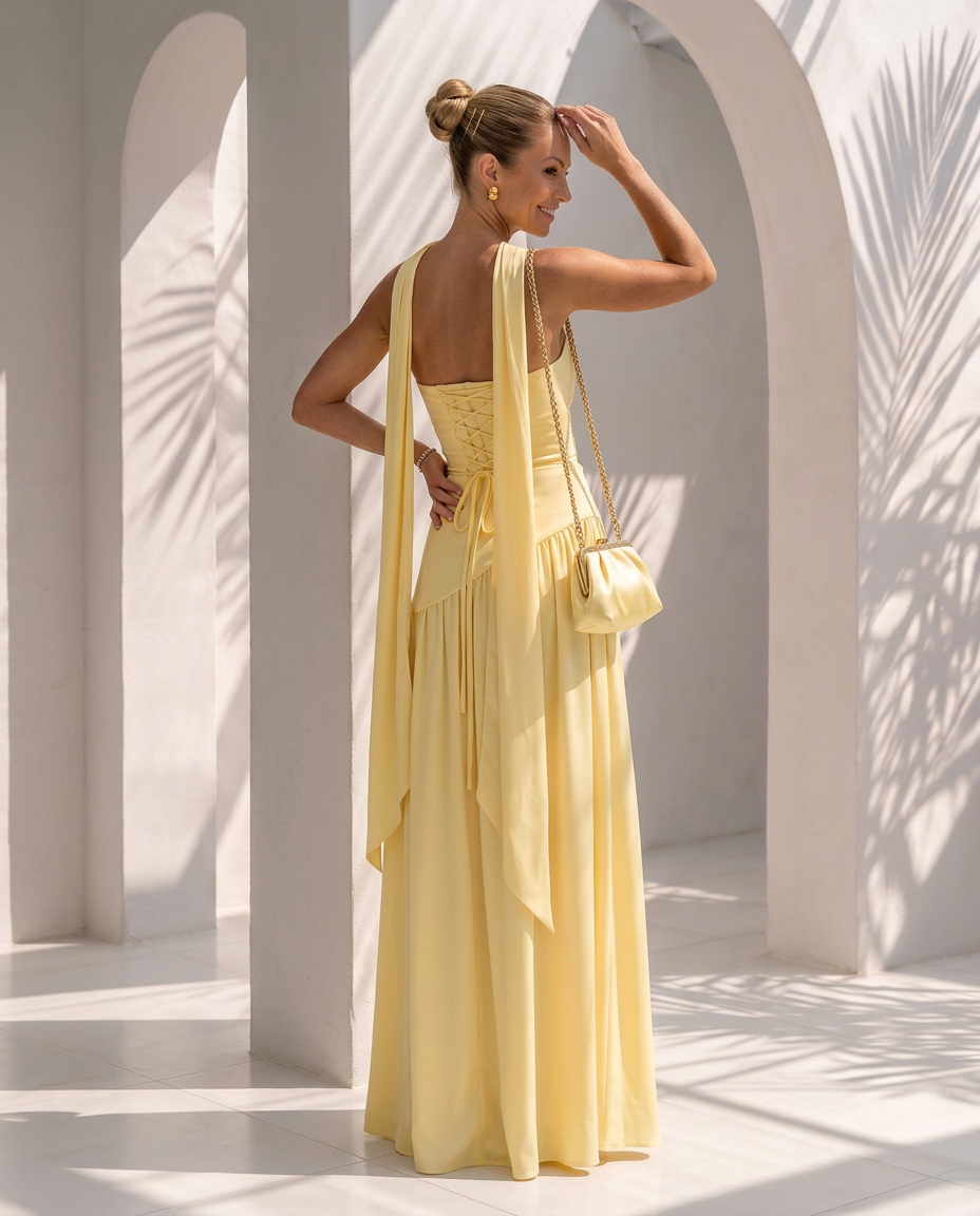 Ésmée · Vestido fluido con abertura lateral